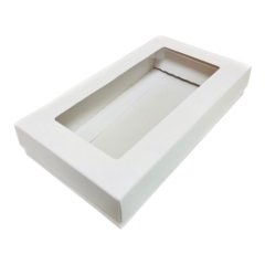 Коробка для дубайского шоколада с окном белая 15,7х8,8х3 см 
