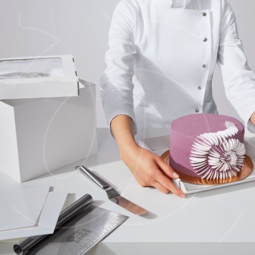 Коробка для торта с окном белая 26х26х20 см ForG STRONG I W W 260*260*200 S