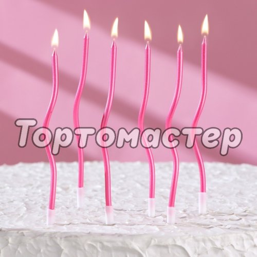 Свечи декоративные "Розовый блик" 15,5 см 6 шт 7597550