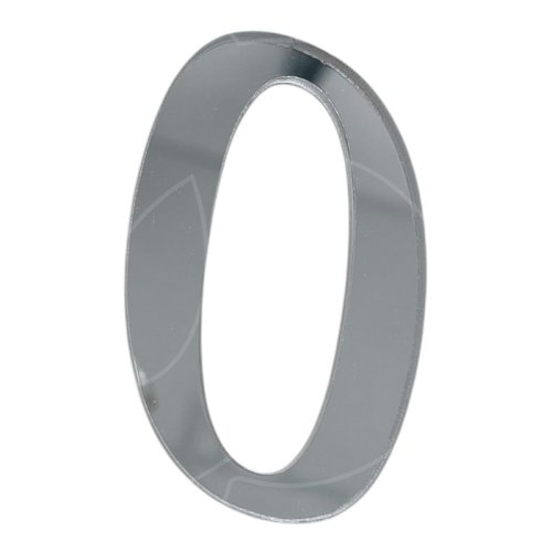 Топпер декоративный акриловый "Цифра 0 мини" Серебро 