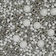 Посыпка кондитерская MIXIE "Диско-шарики белые с серебром" 45 г 