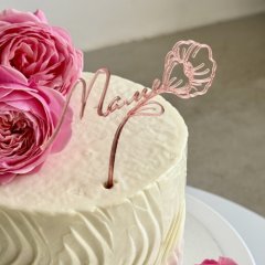 Топпер декоративный акриловый "Маме" Розовый 12х11 см 