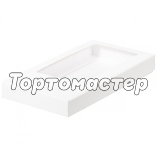 Коробка для шоколадной плитки белая 18х9х2,5 см 60420