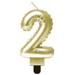 Свеча декоративная Цифра "2" Шар Золото 622095-2	