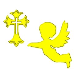 Набор топперов декоративных акриловых &quot;Крещение&quot; Золото ТСК130