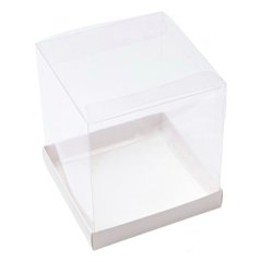 Коробка для сладостей с прозрачной крышкой белая 16х16х18 см ТИ-00239, ТИ-239