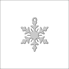 Набор топперов декоративных акриловых "Снежинка бирка" Серебро 5х4 см 3 шт ТСК155