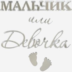 Топпер декоративный акриловый &quot;Мальчик или девочка&quot; Серебро 36920