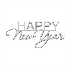 Топпер декоративный акриловый "Happy New Year" Серебро 11х5 см ТСК159