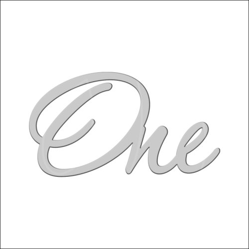 Топпер декоративный акриловый "One" Серебро 8х4 см ТСК48