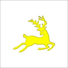 Топпер декоративный акриловый "Олень" Золотой 7х8 см ТСК164